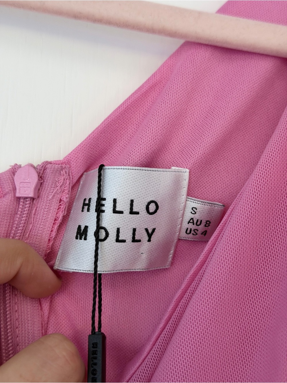 Hello Molly One-Shoulder Ruched Mini Dress in Fuchsia Pink - Picture 5 of 6